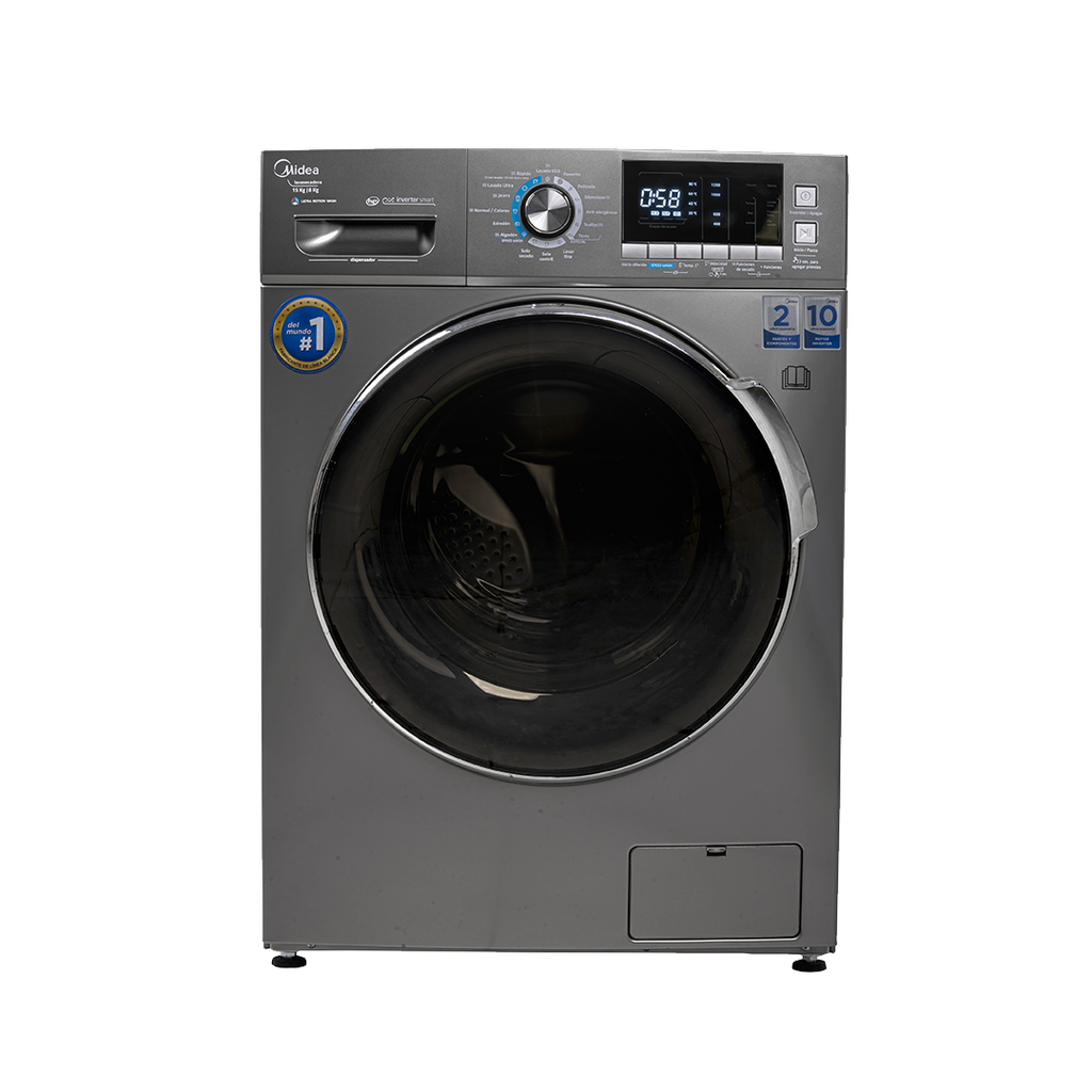 Lavasecadora 15 kg de lavado y 8 kg de secado grafito modelo MLCF15N2SNDF marca MIDEA