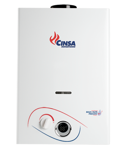 Calentador de agua instantaneo CIN-06 B GN de 6 lts/min en GN (no funciona con llaves monomando) marca CINSA código 50302070012